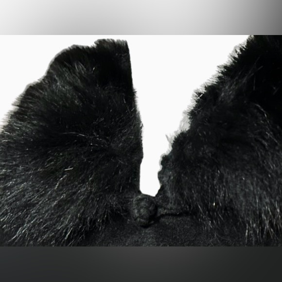 Kimono Wool Fur Cape Glamorous Jacket Black Purple Jacket Floral Vintage Large - Picture 4 of 16